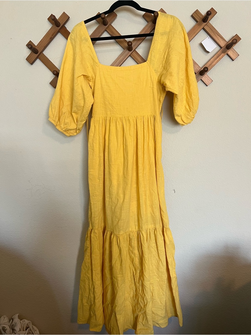 Billabong Sunny Yellow Puff-Sleeve Maxi Dress